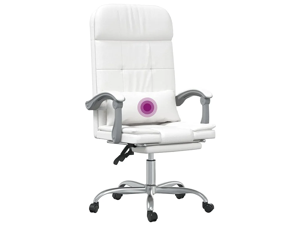 Fauteuil de massage inclinable de bureau Blanc Similicuir
