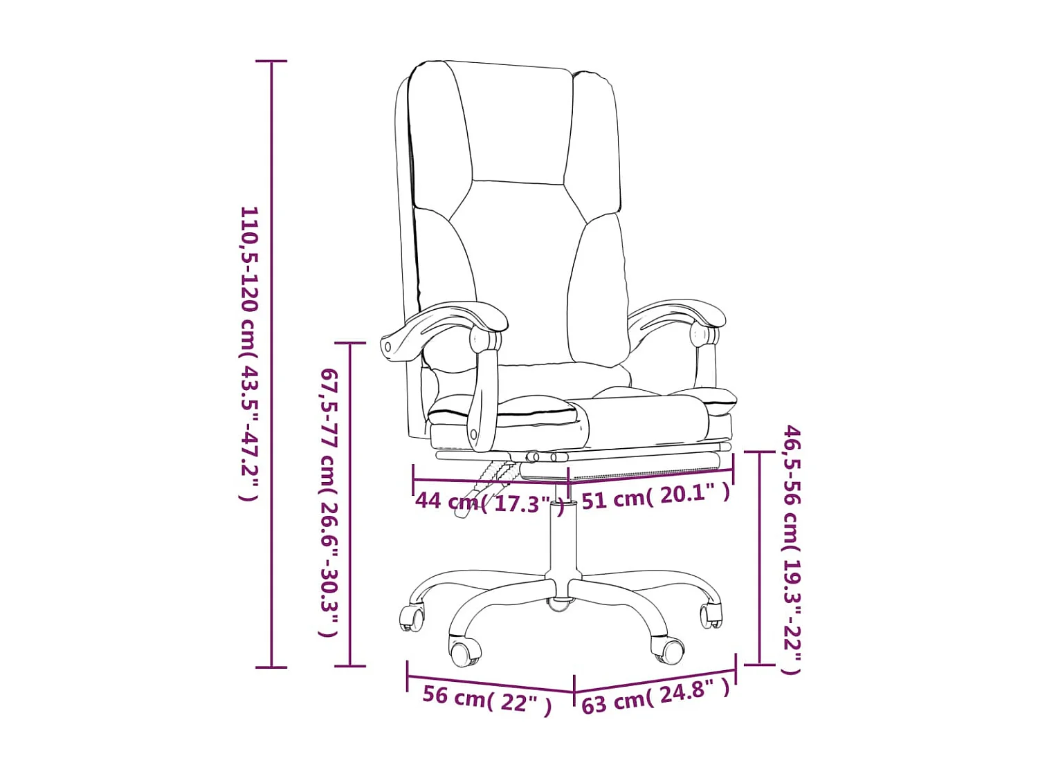 Fauteuil de massage inclinable de bureau Marron Tissu