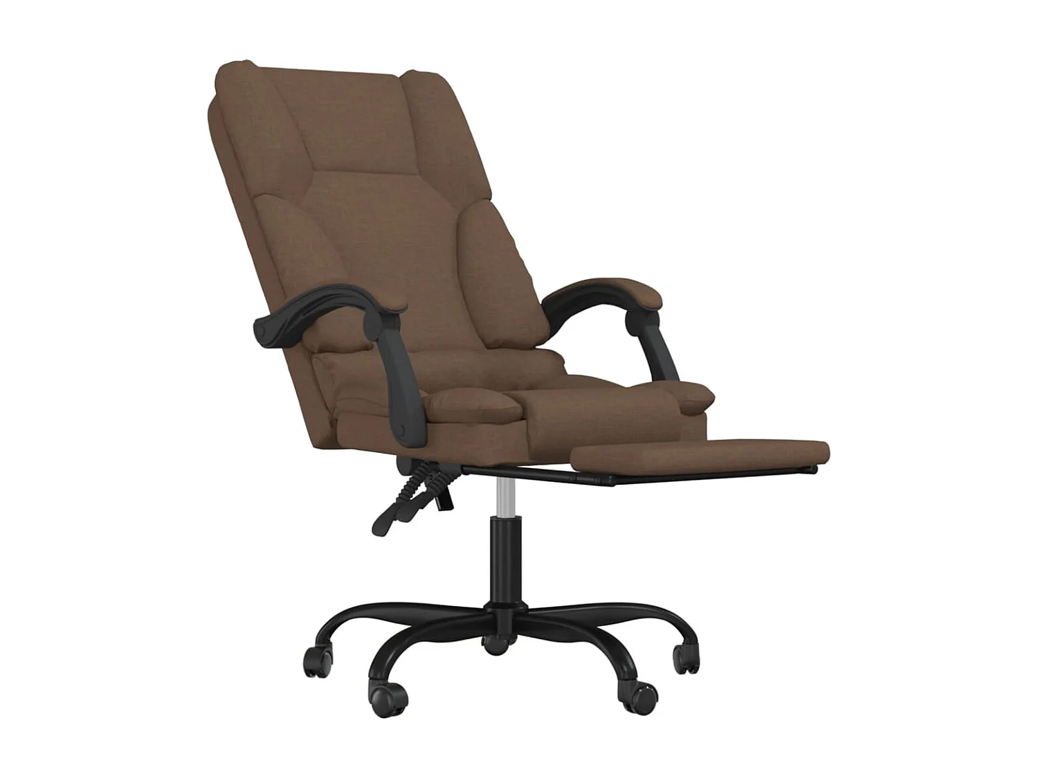 Fauteuil de massage inclinable de bureau Marron Tissu