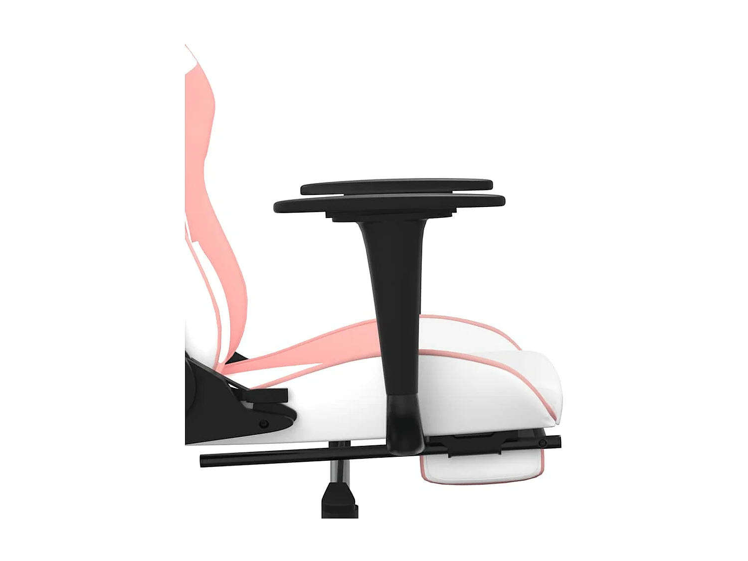 Gaming-Stuhl mit Massage & Fußstütze Weiß und Rosa Kunstleder