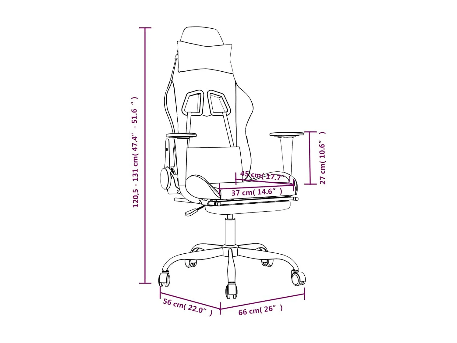 Massage gamestoel met voetensteun kunstleer zwart & camouflage