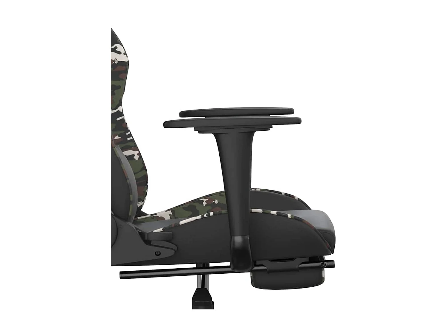 Massage gamestoel met voetensteun kunstleer zwart & camouflage