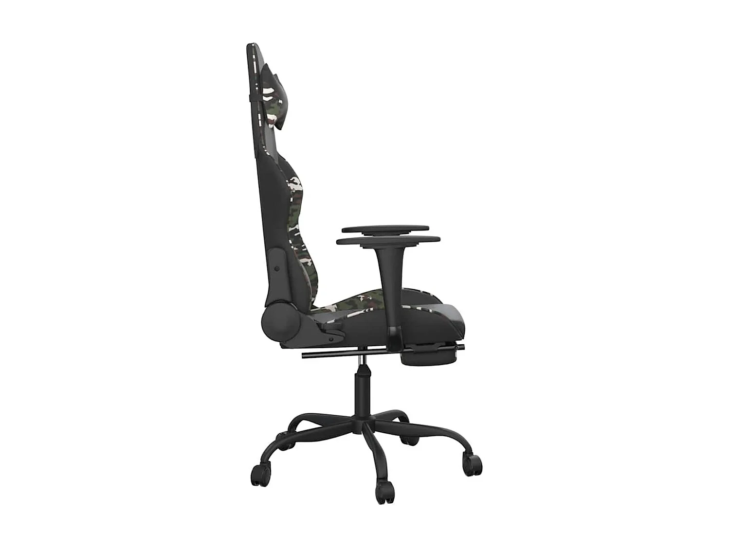 Gamingstuhl mit Massage Fußstütze Schwarz Tarnfarben Kunstleder