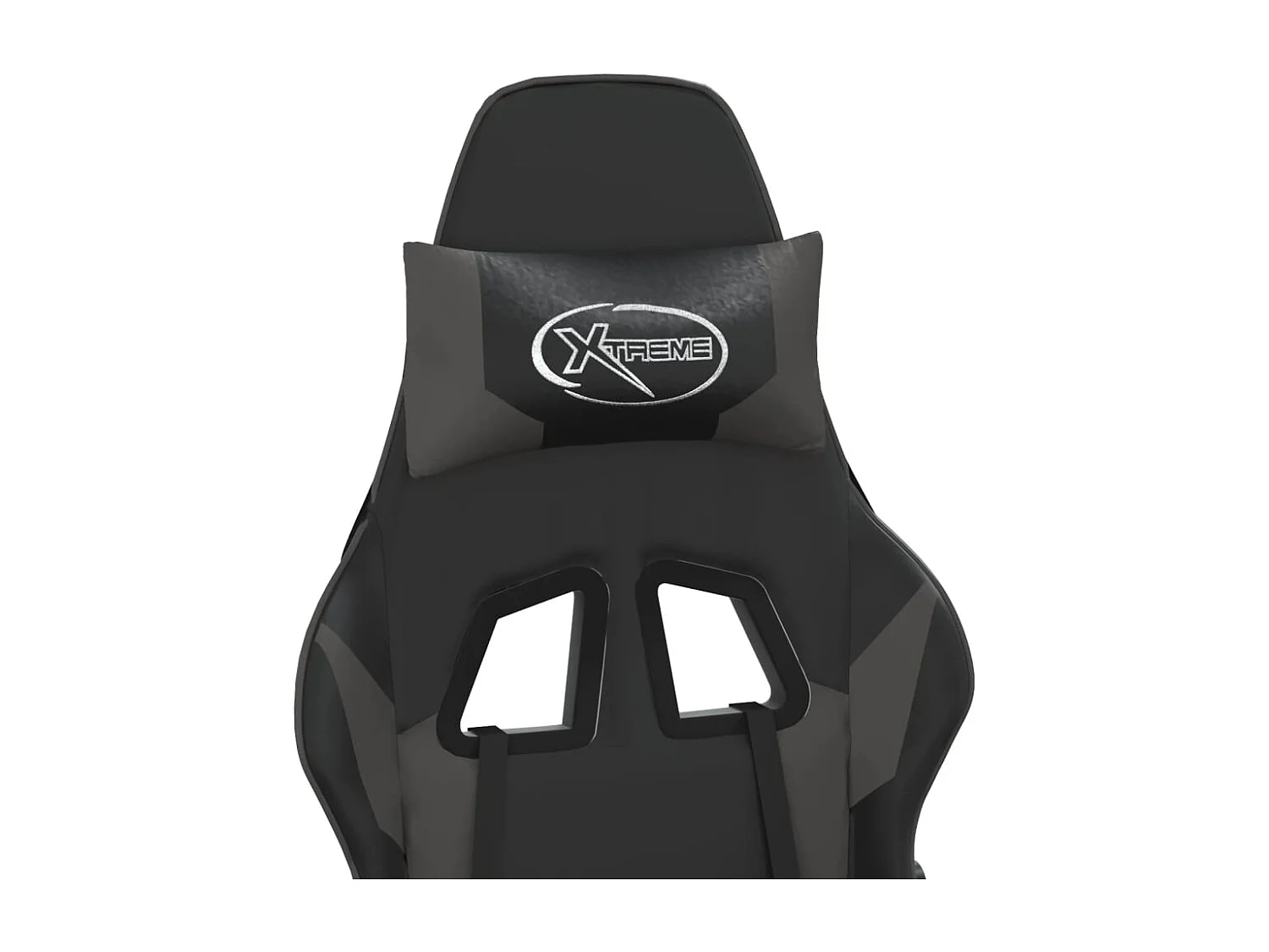 Chaise de jeu avec repose-pied Noir et gris Similicuir