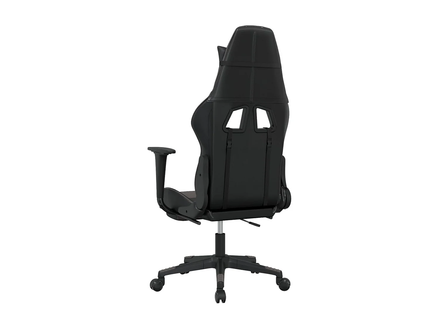 Chaise de jeu avec repose-pied Noir et gris Similicuir