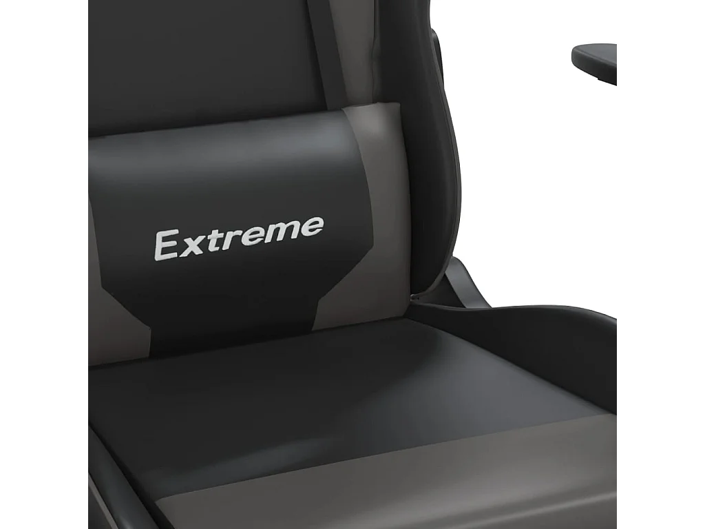 Chaise de jeu avec repose-pied Noir et gris Similicuir