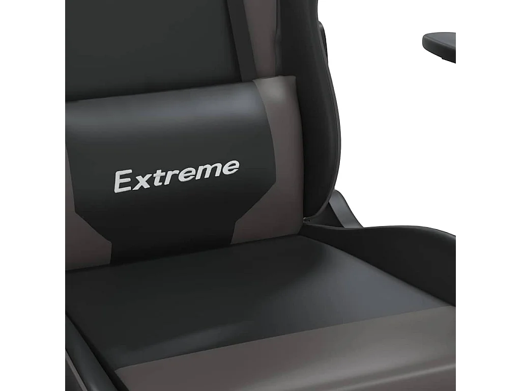 Chaise de jeu avec repose-pied Noir et gris Similicuir