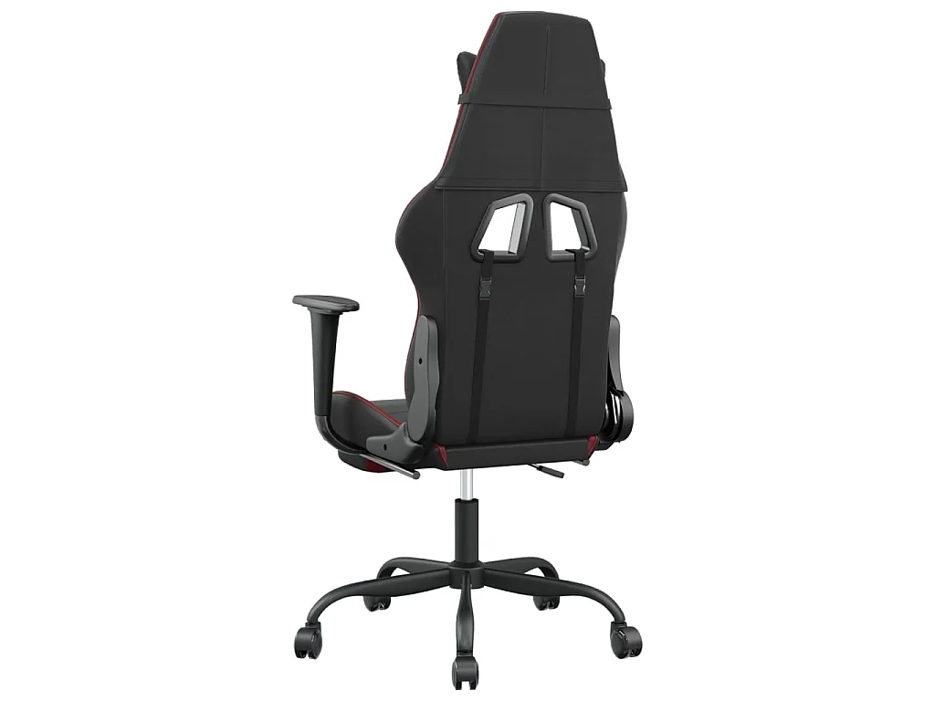 Chaise de jeu avec repose-pied Noir/rouge bordeaux Similicuir