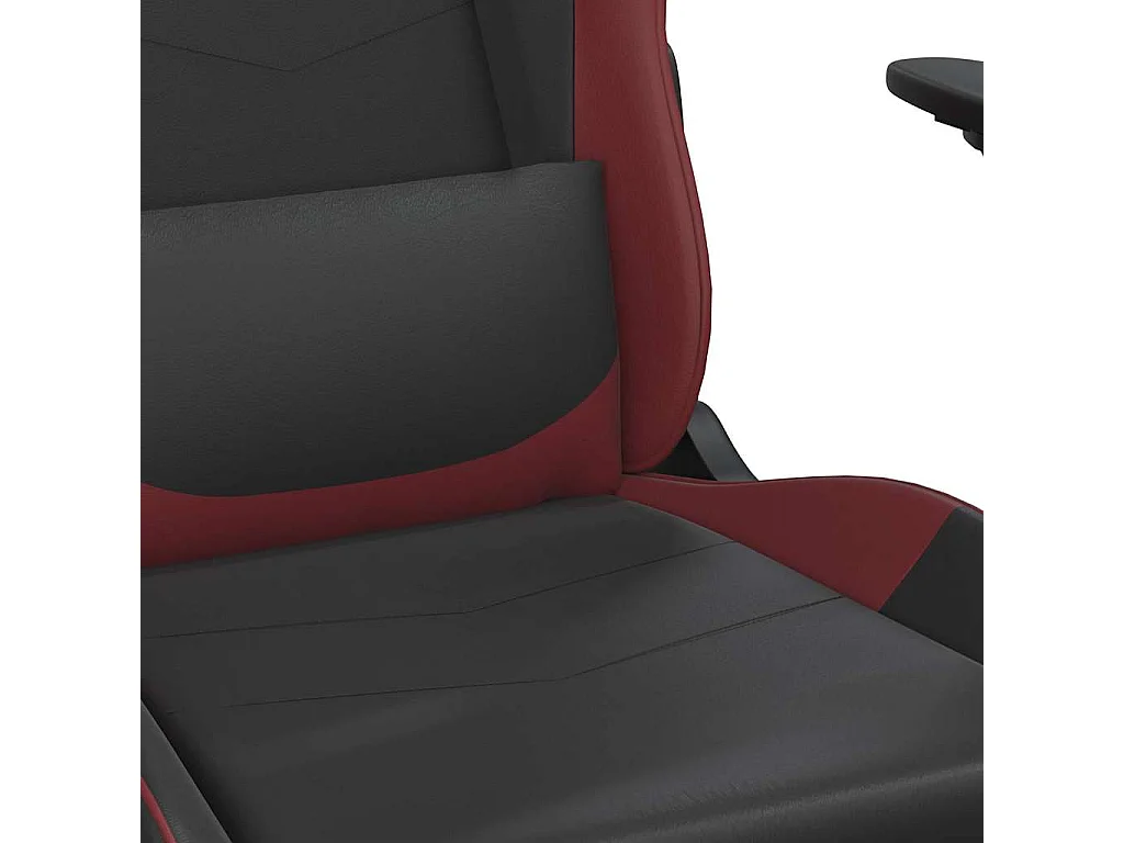 Sedia da Gaming con Poggiapiedi Nero e Rosso Vino in Similpelle