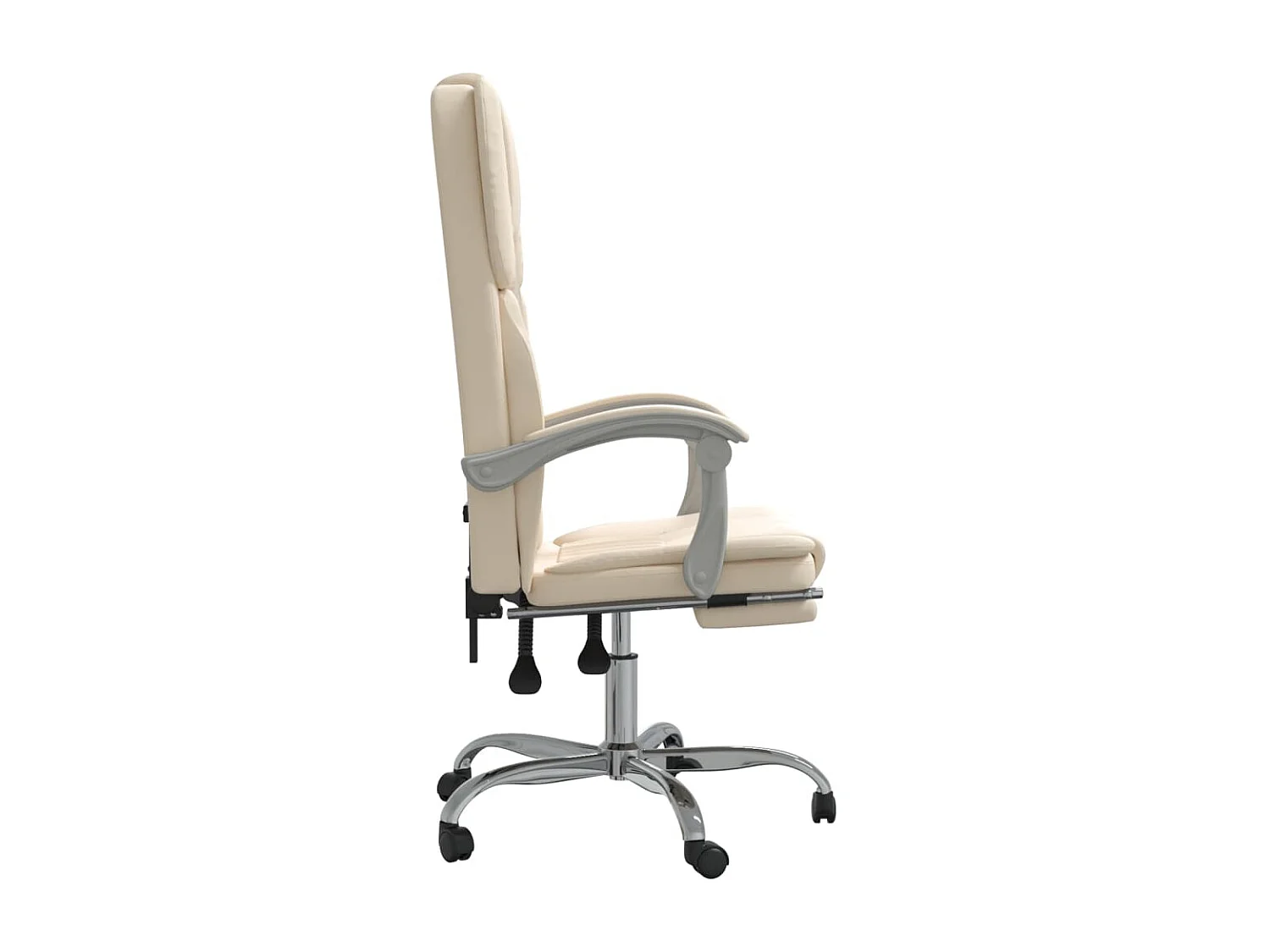 Silla de oficina reclinable cuero sintético crema