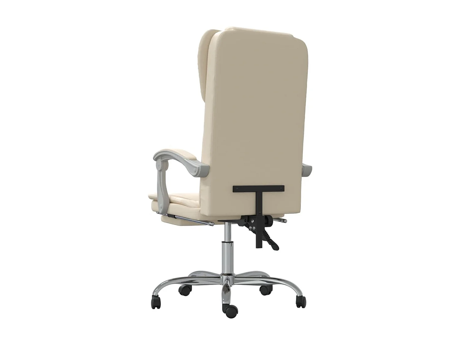 Silla de oficina reclinable cuero sintético crema