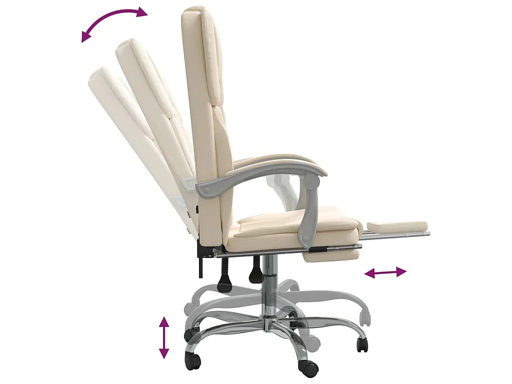 Fauteuil inclinable de bureau Crème Similicuir
