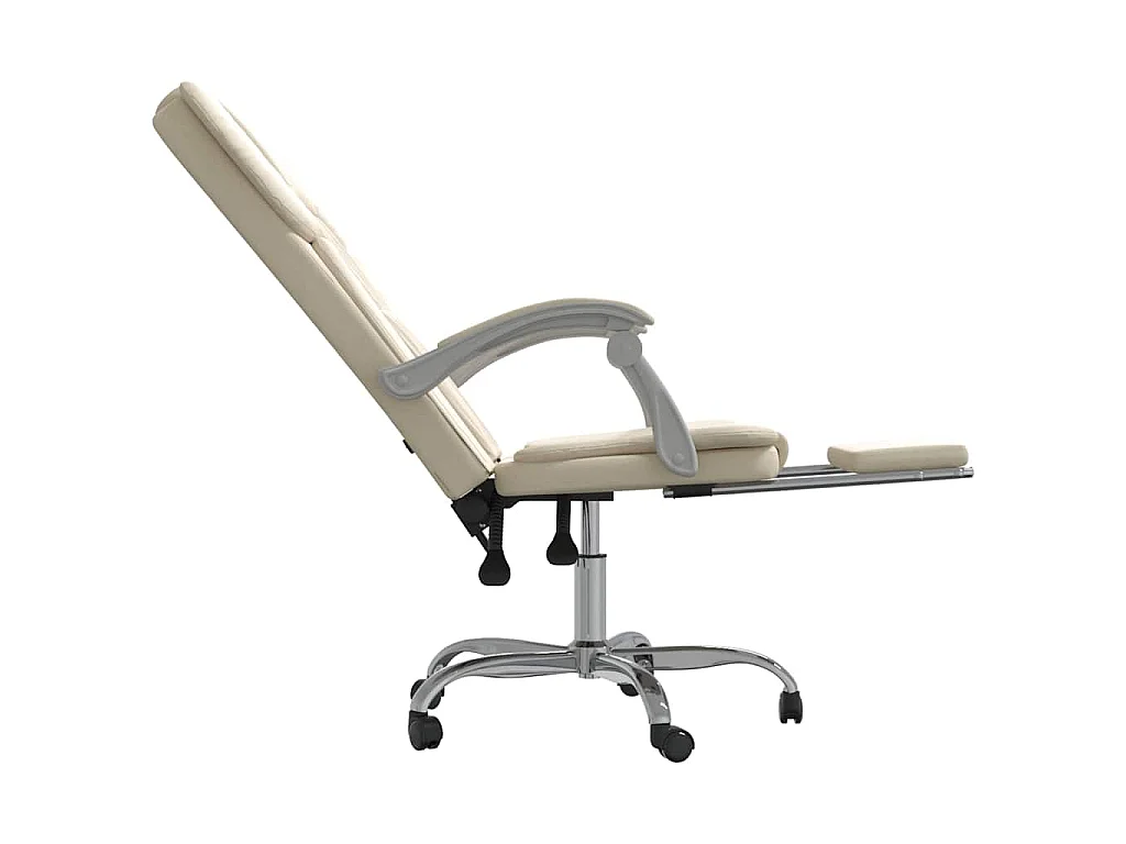 Poltrona da Ufficio Reclinabile Crema in Similpelle