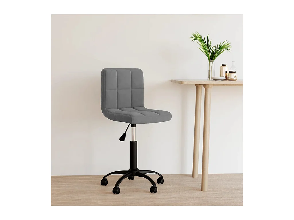 Chaise pivotante de bureau Gris foncé Velours
