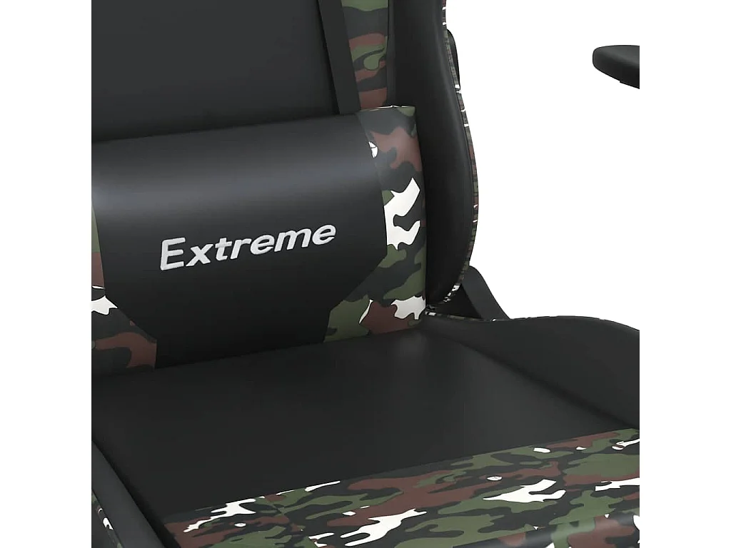 Sedia Gaming Massaggio Poggiapiedi Nero e Mimetico Similpelle