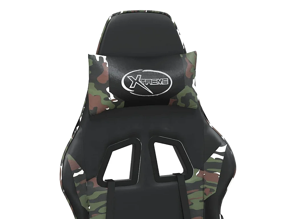Chaise de jeu de massage repose-pied Noir camouflage Similicuir