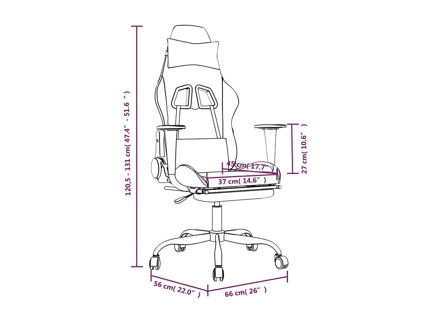 Chaise de jeu avec repose-pied Noir et gris Similicuir