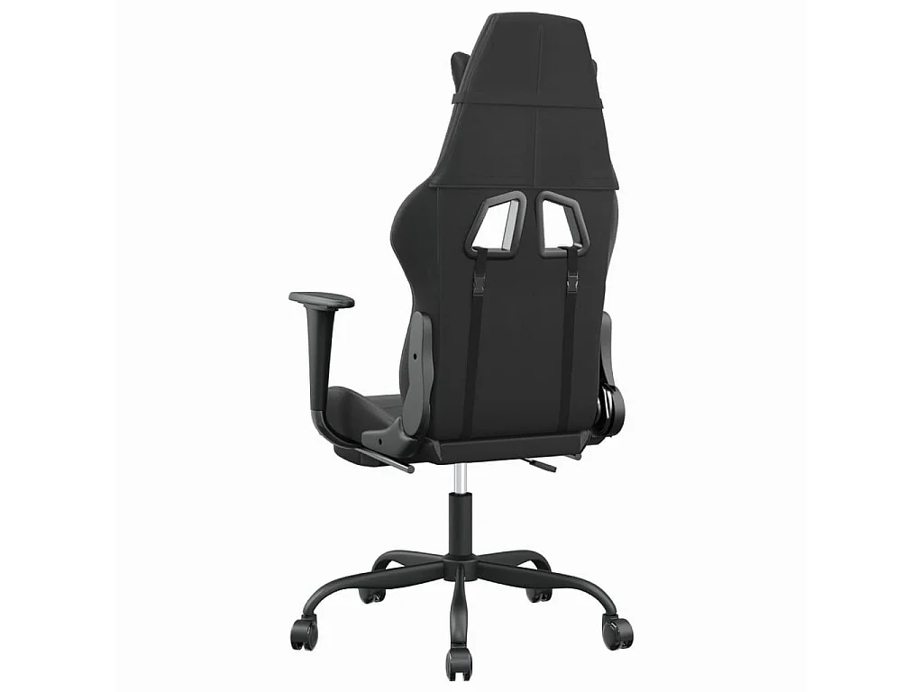 Chaise de jeu avec repose-pied Noir et gris Similicuir