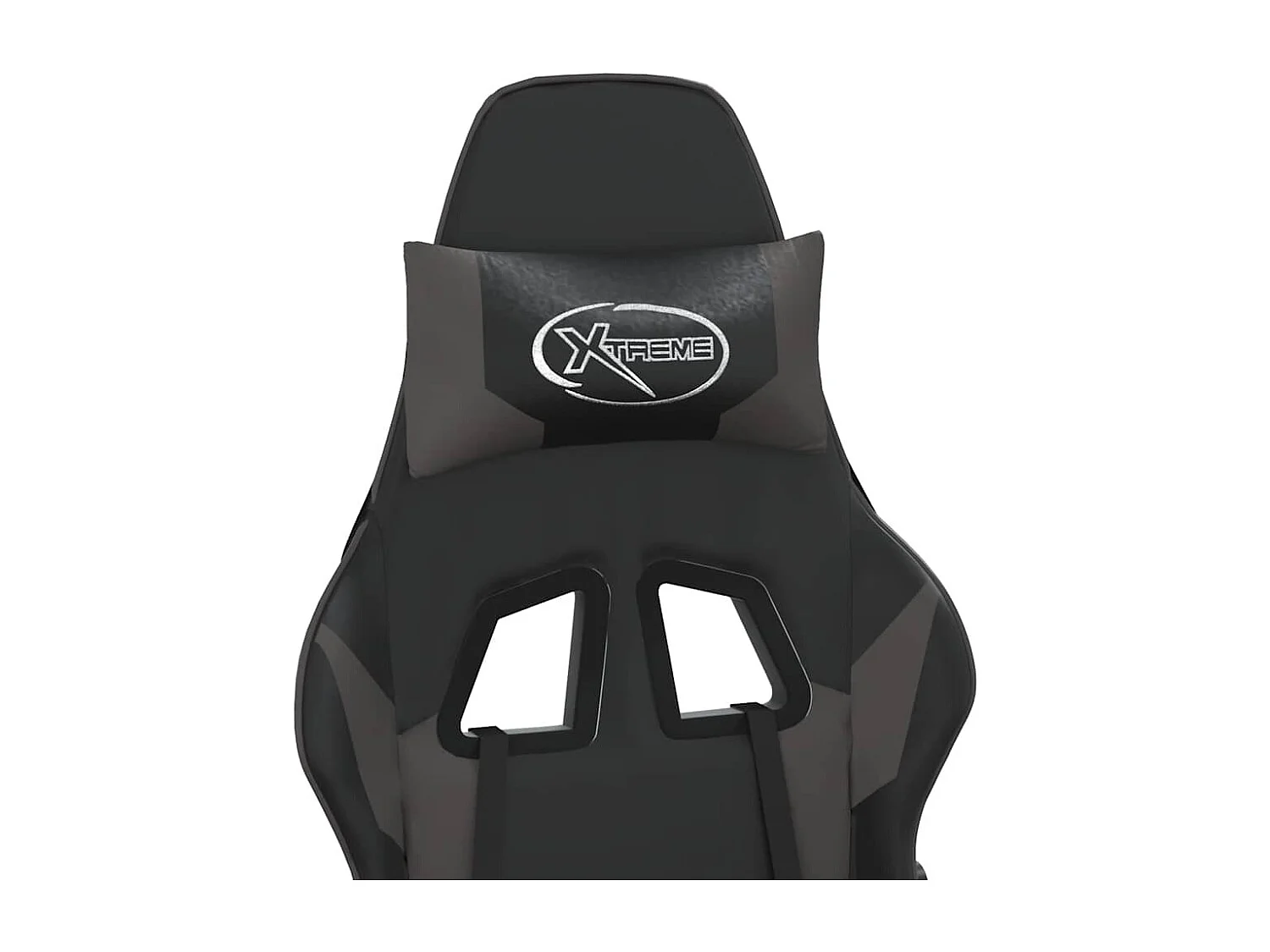 Chaise de jeu de massage et repose-pied Noir et gris Similicuir