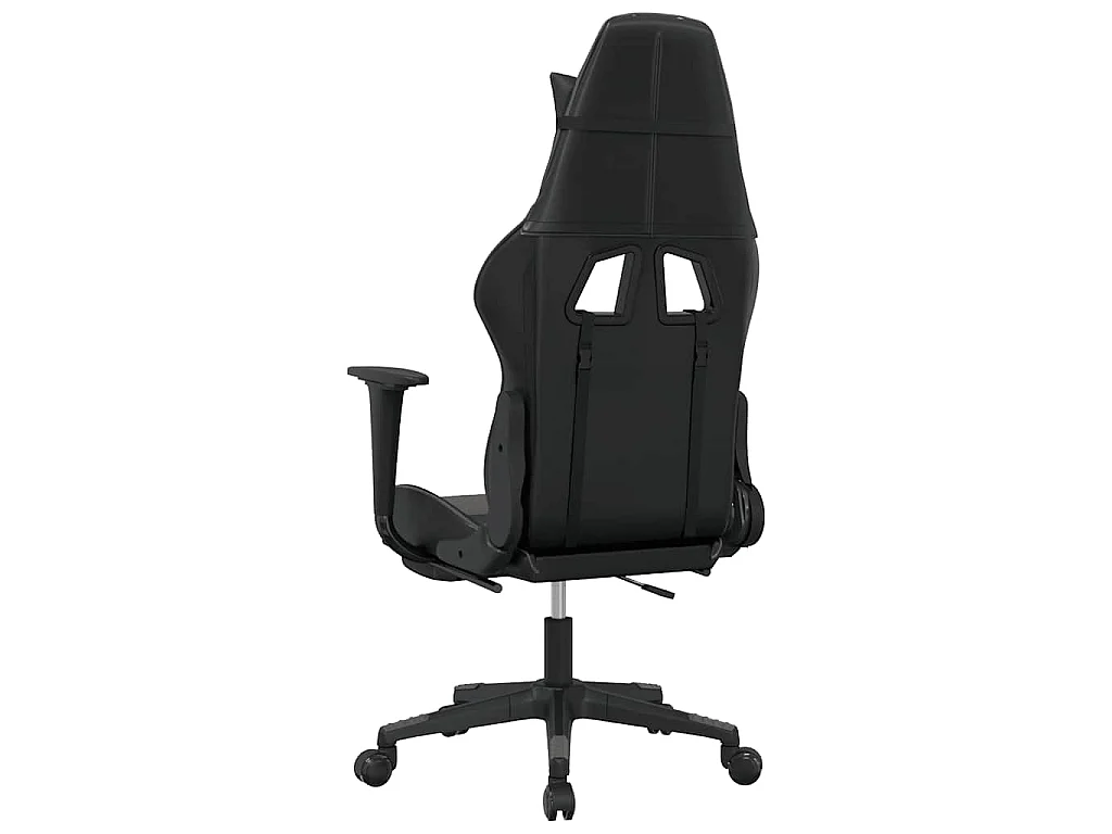 Chaise de jeu de massage et repose-pied Noir et gris Similicuir
