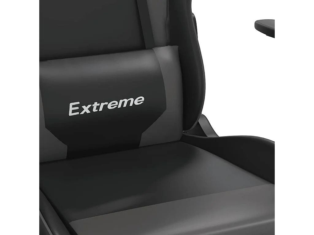 Chaise de jeu de massage et repose-pied Noir et gris Similicuir