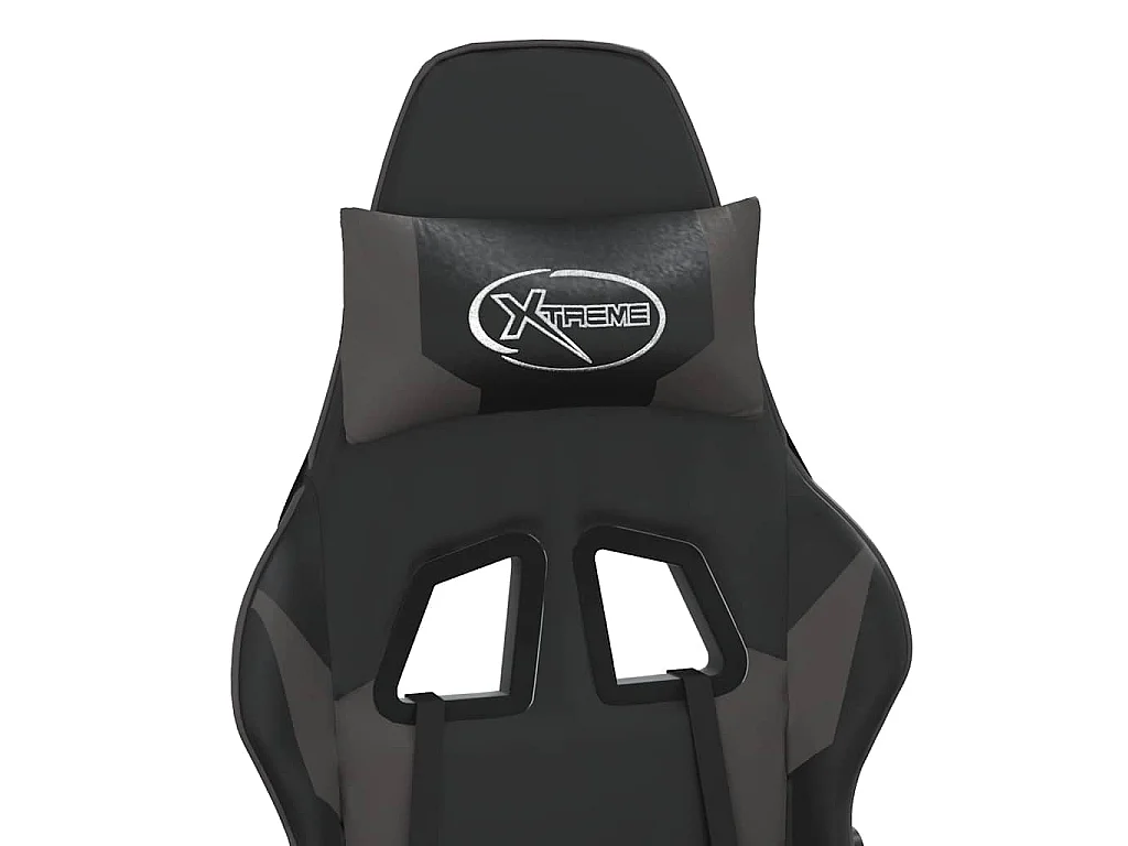 Chaise de jeu de massage et repose-pied Noir et gris Similicuir