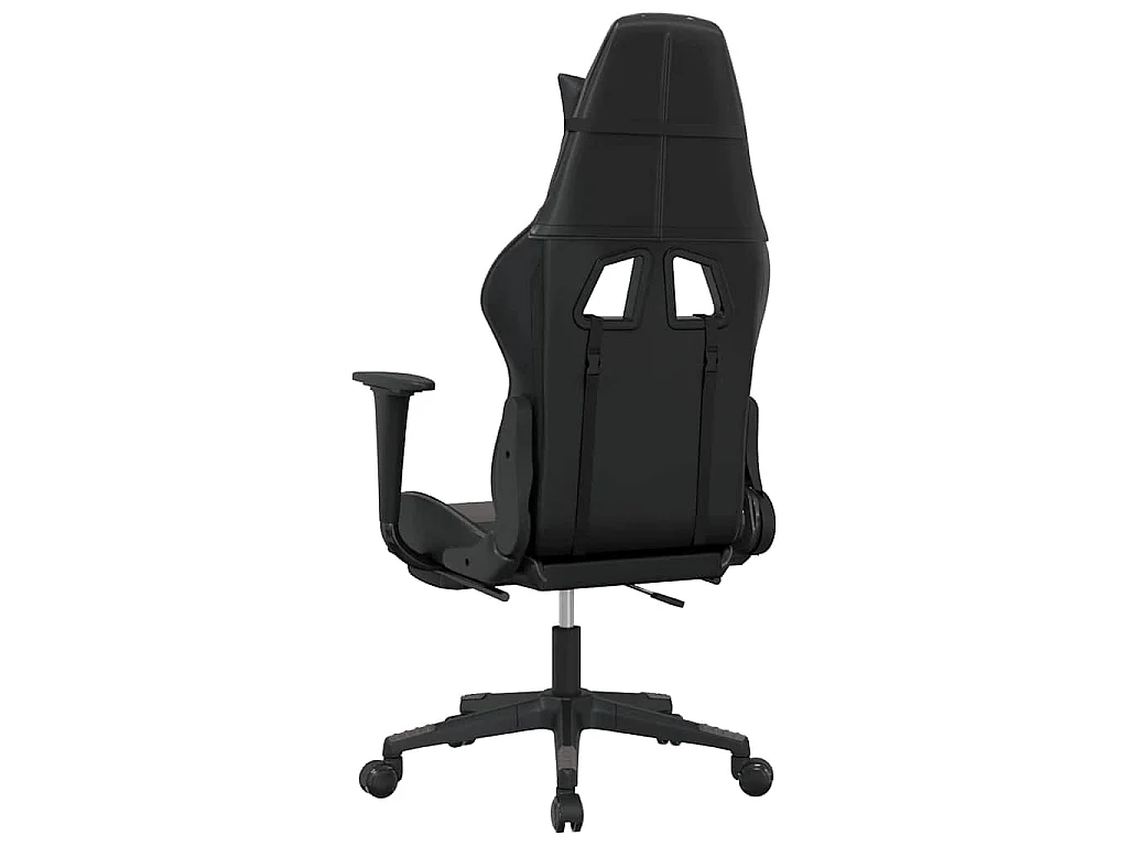 Chaise de jeu de massage et repose-pied Noir et gris Similicuir