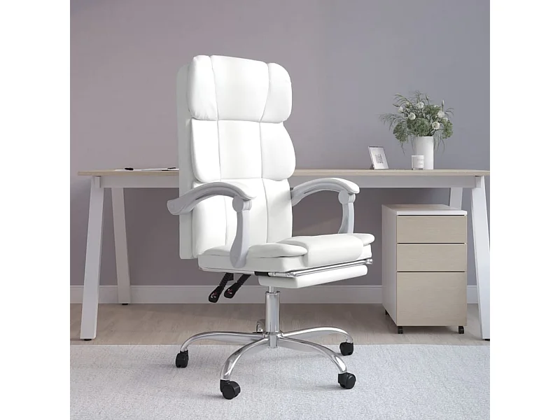 Fauteuil inclinable de bureau Blanc Similicuir