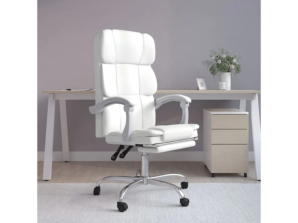 Fauteuil inclinable de bureau Blanc Similicuir