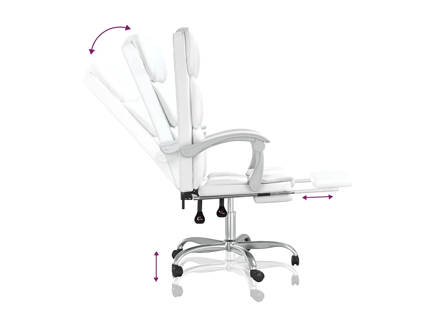 Fauteuil inclinable de bureau Blanc Similicuir