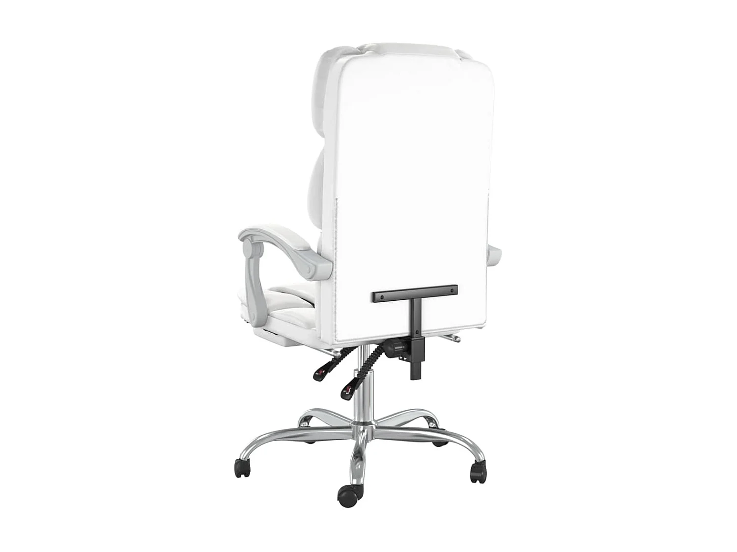 Fotel Biurowy Regulowany Biały ze Skóropodobnego Materiału Minimalistyczny i Wygodny Design