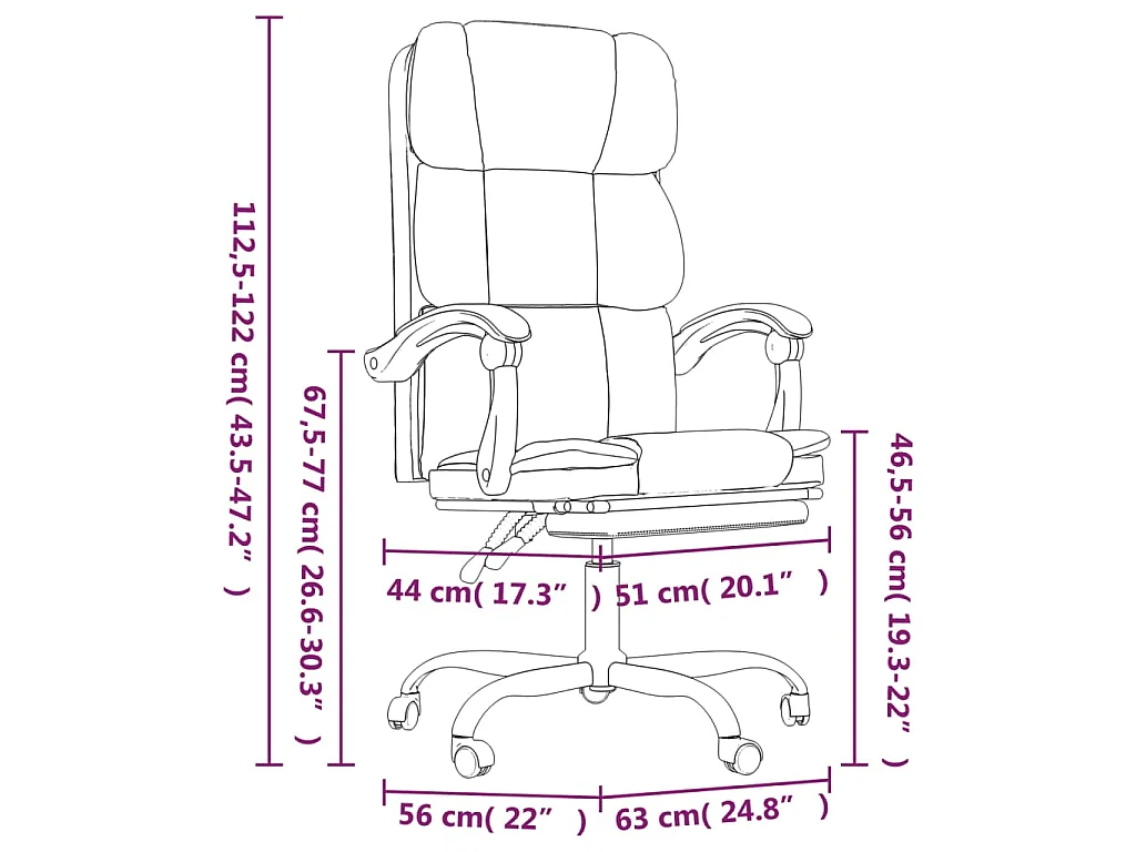 Fauteuil inclinable de bureau Blanc Similicuir