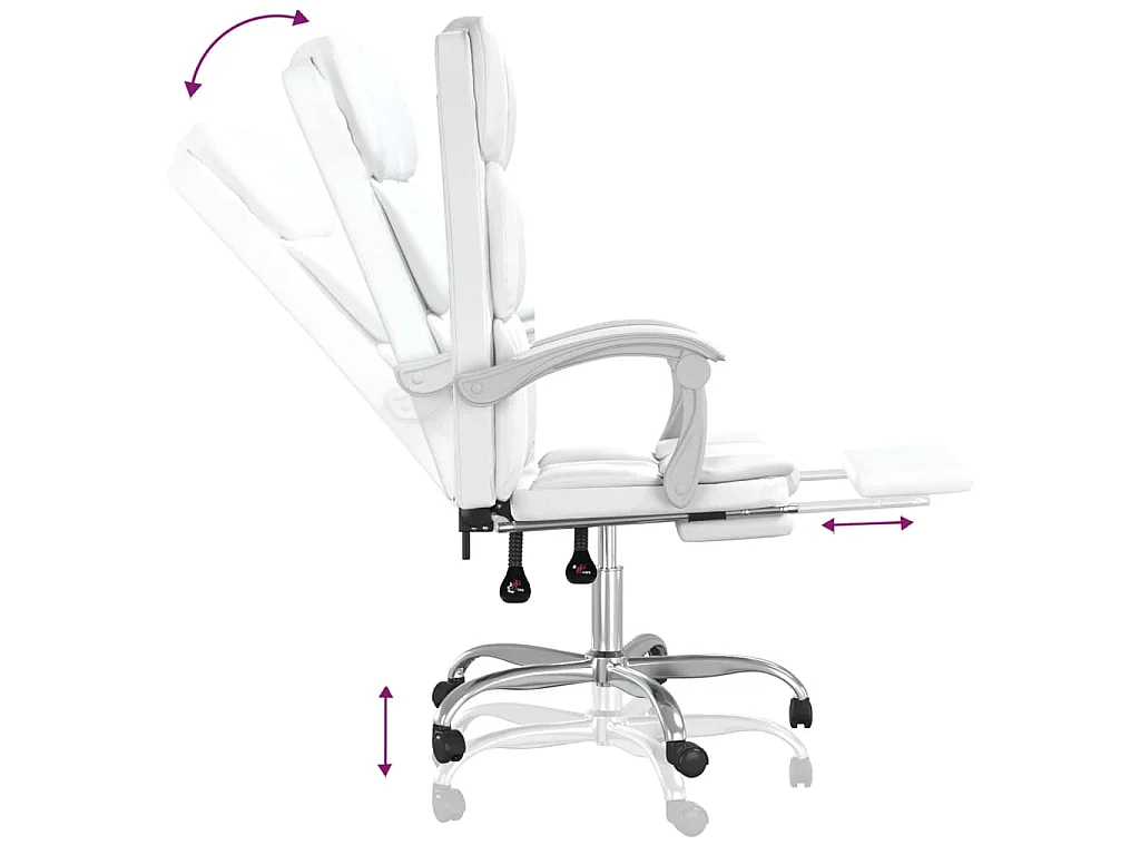 Fauteuil inclinable de bureau Blanc Similicuir