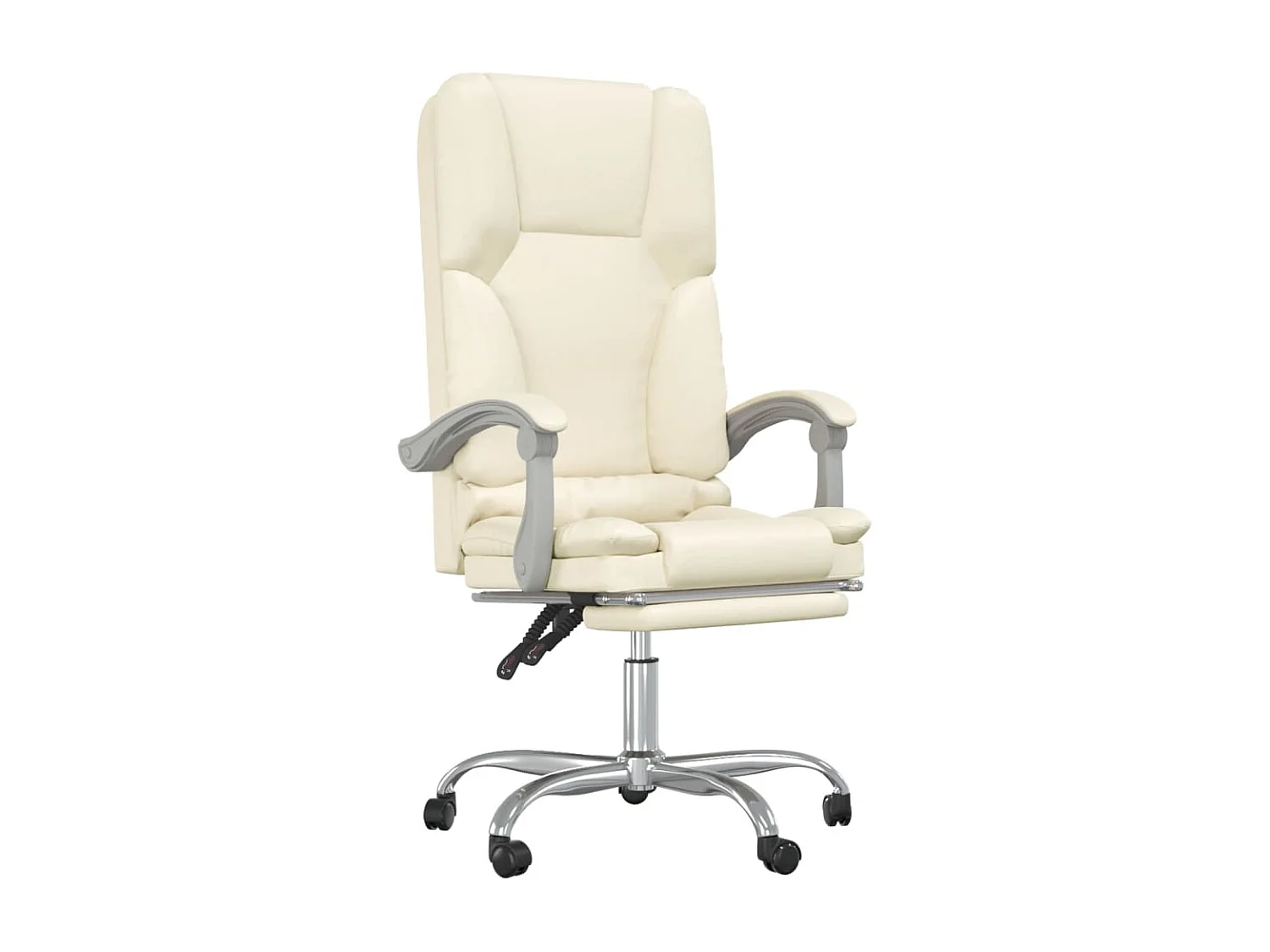 Fauteuil de massage inclinable de bureau Crème Similicuir