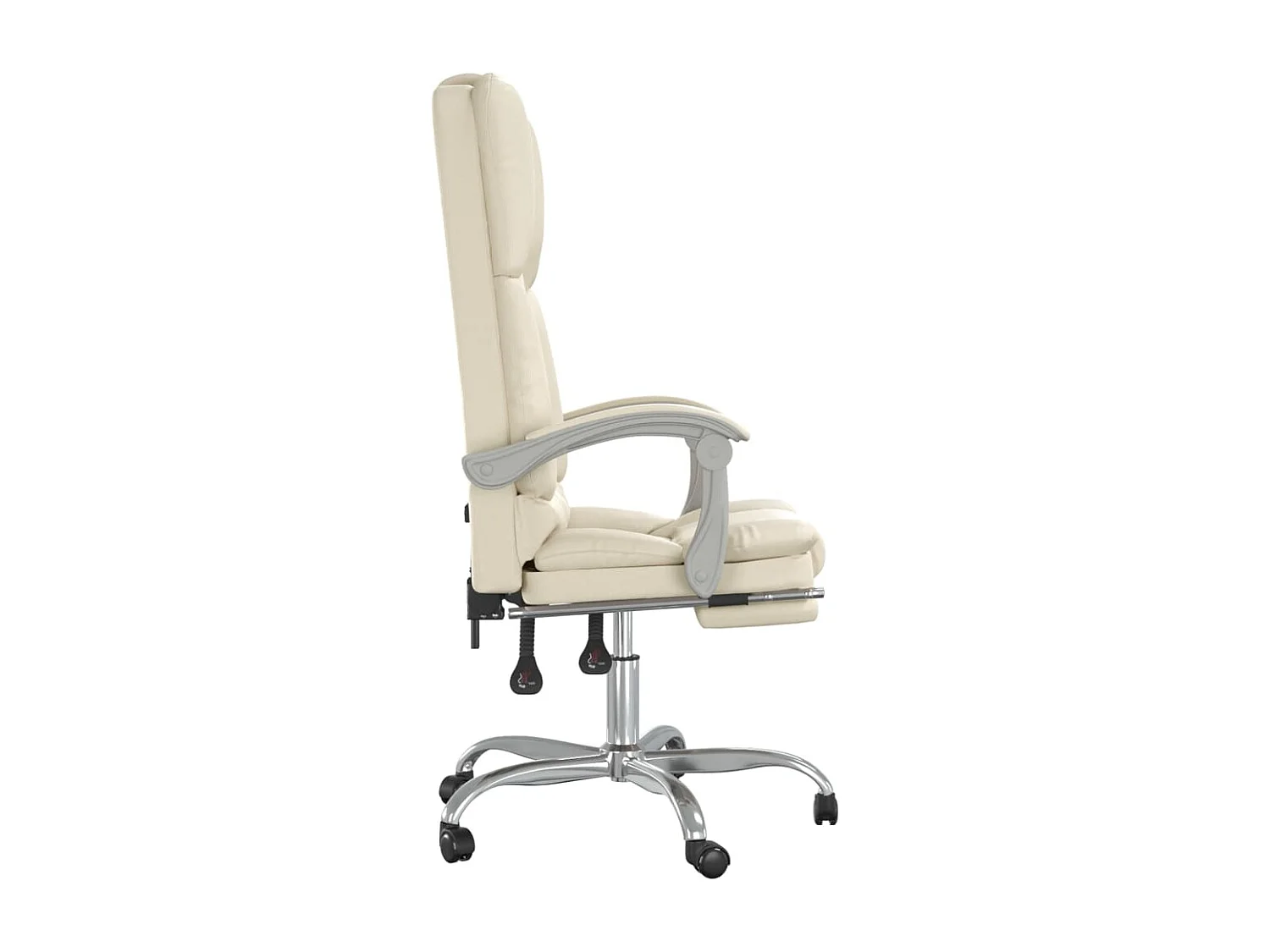Fauteuil de massage inclinable de bureau Crème Similicuir
