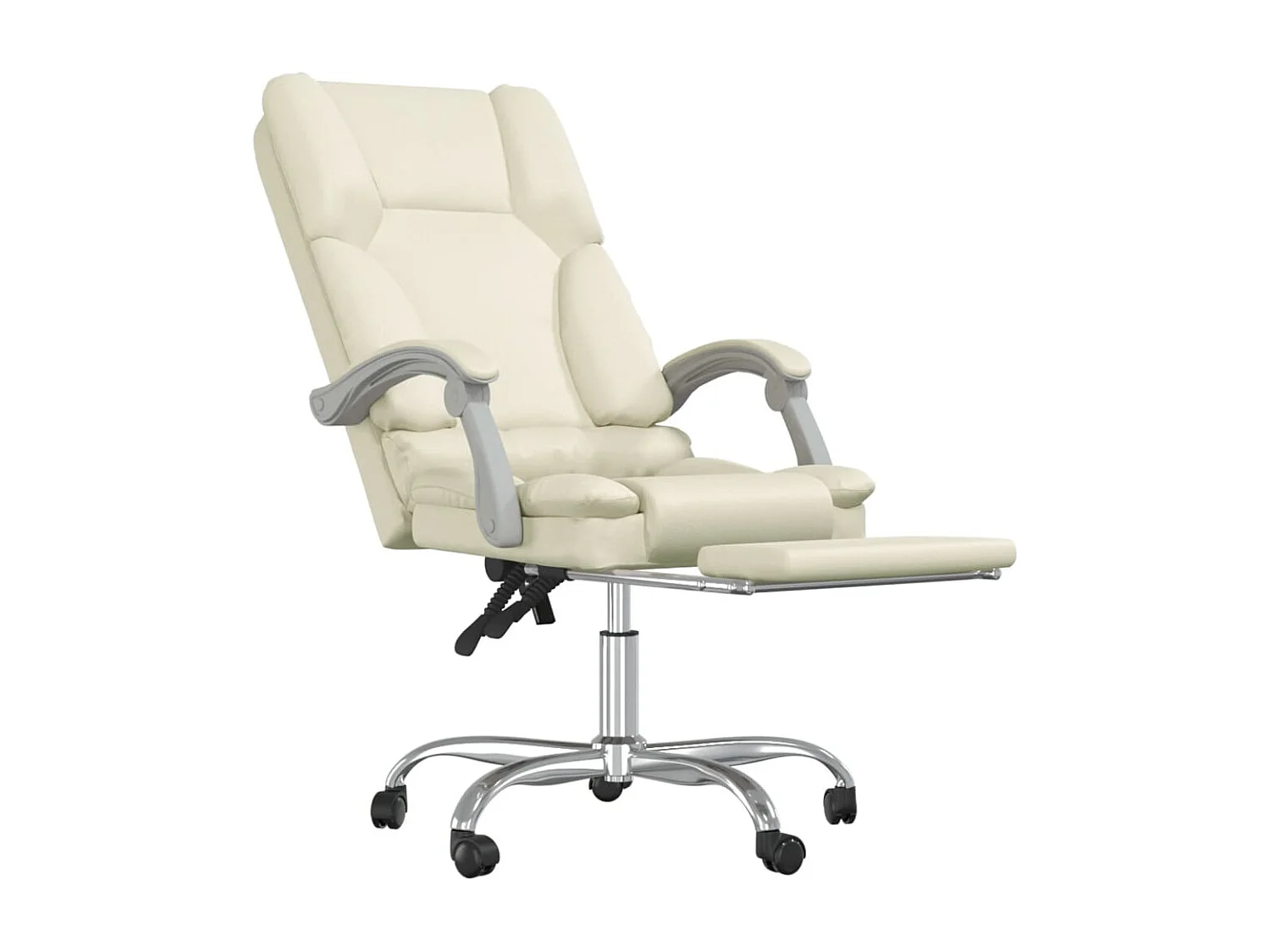 Fauteuil de massage inclinable de bureau Crème Similicuir