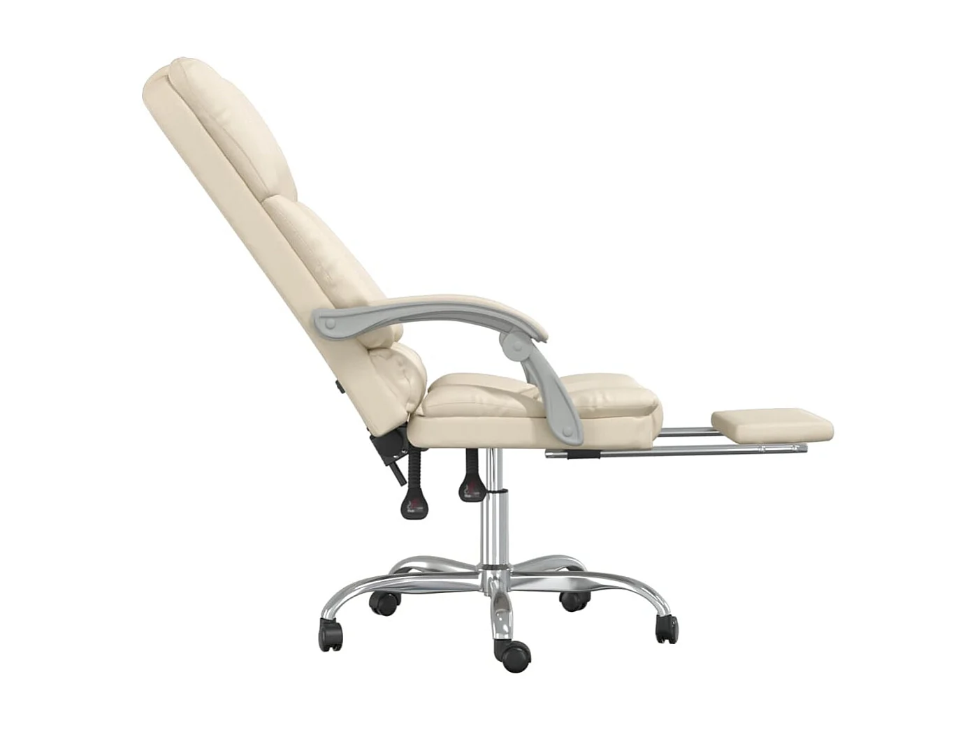 Fauteuil de massage inclinable de bureau Crème Similicuir