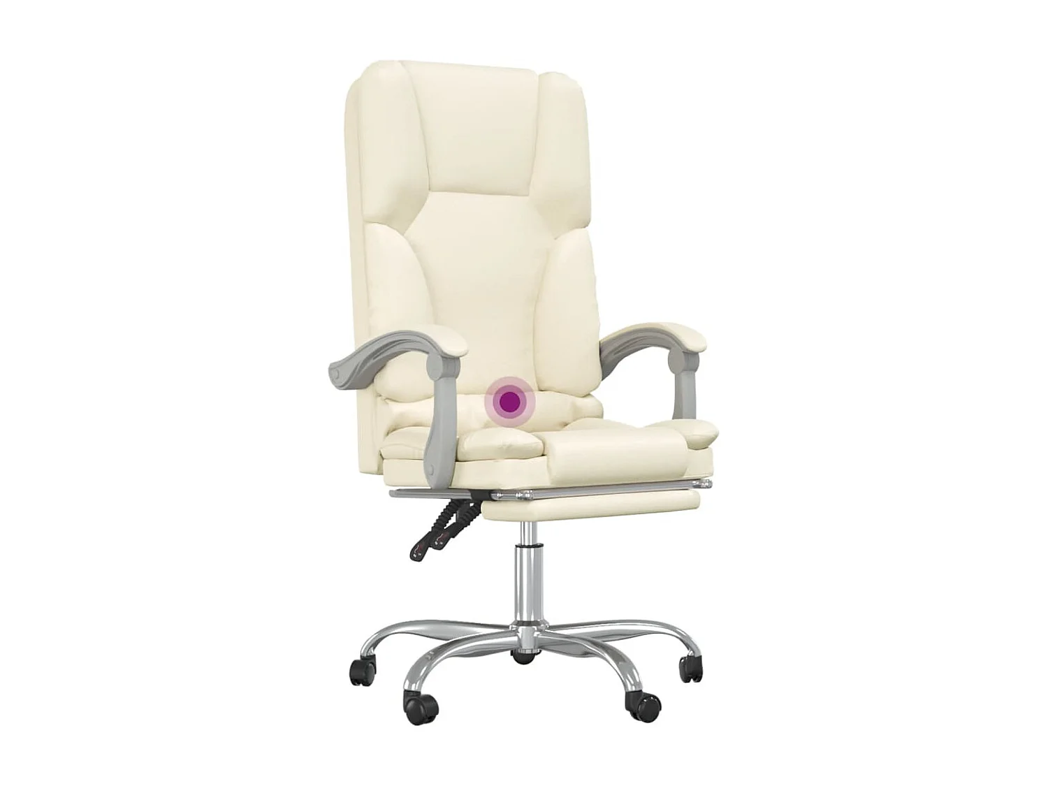 Fauteuil de massage inclinable de bureau Crème Similicuir