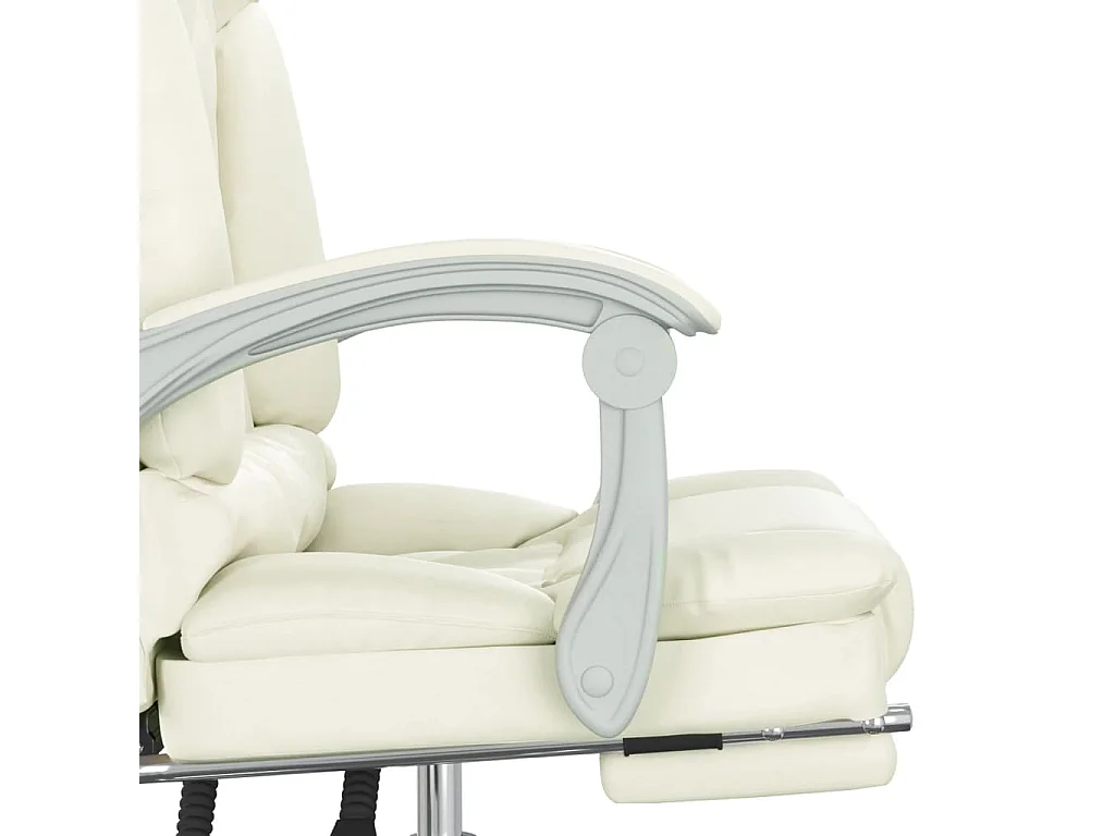 Fauteuil de massage inclinable de bureau Crème Similicuir