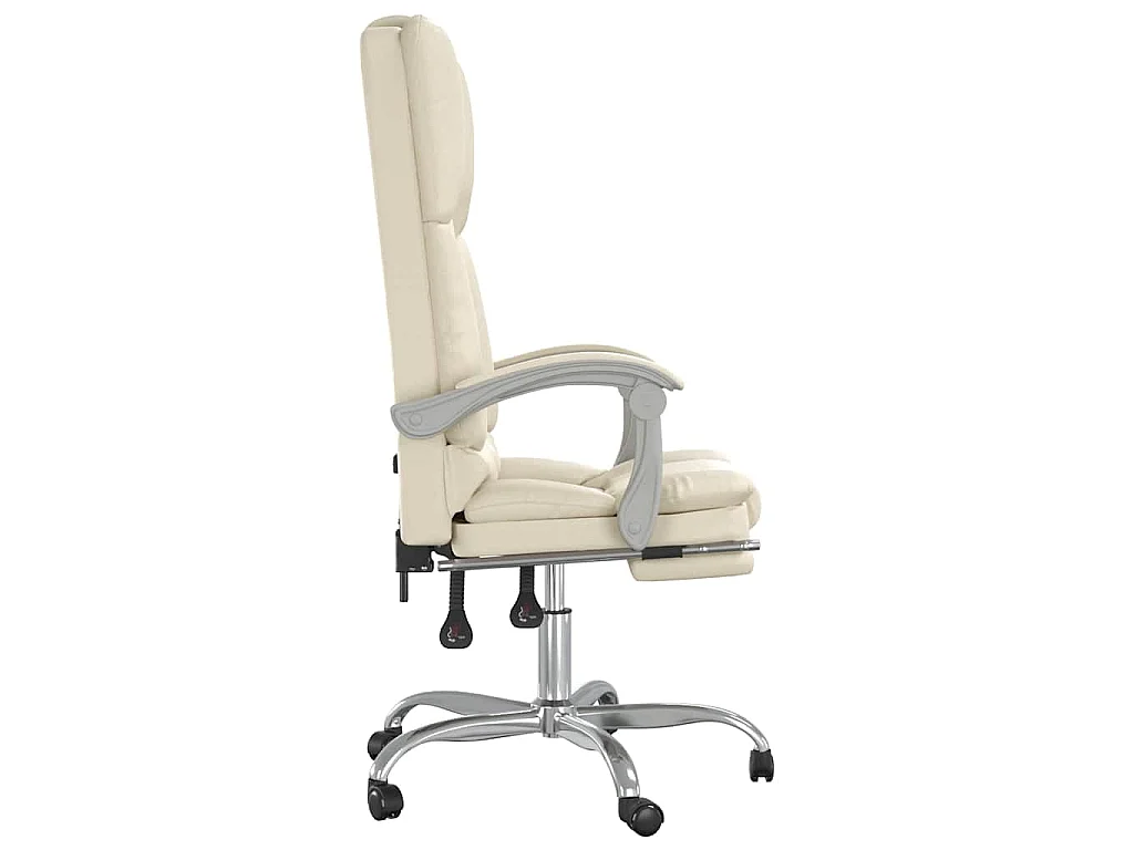 Fauteuil de massage inclinable de bureau Crème Similicuir