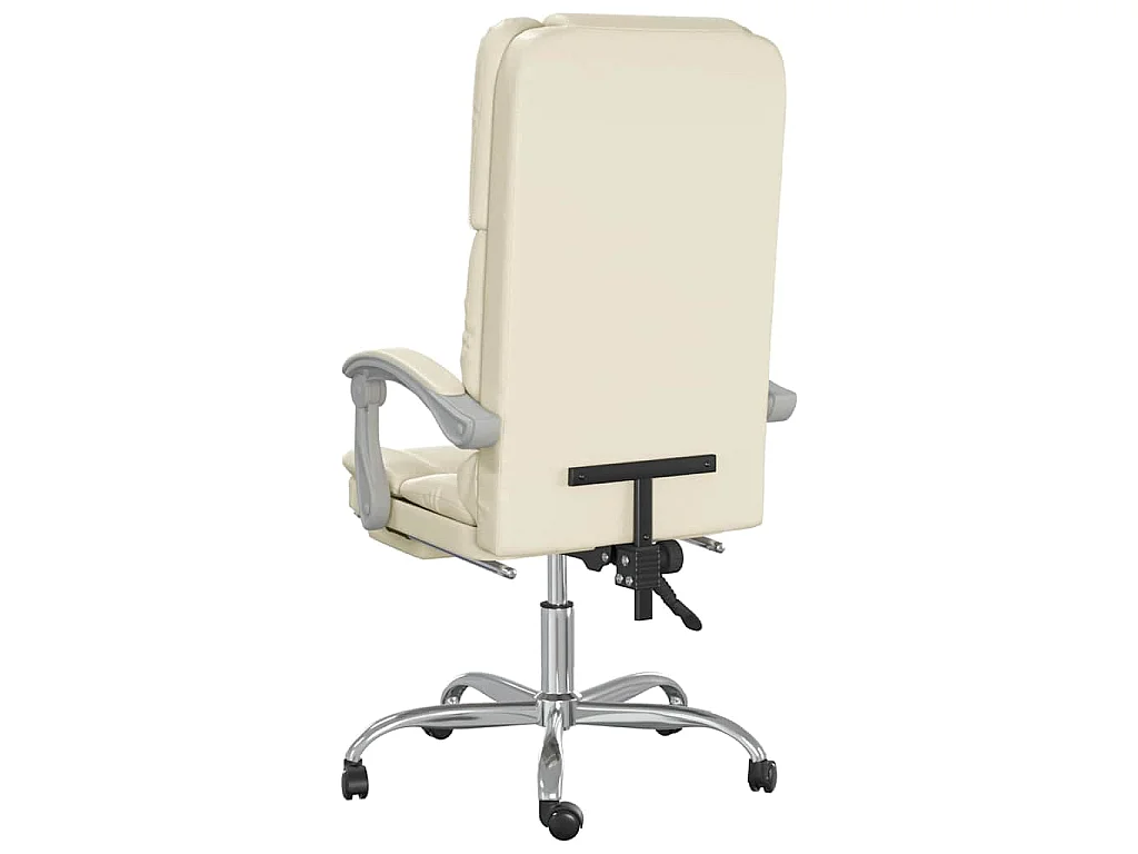 Fauteuil de massage inclinable de bureau Crème Similicuir
