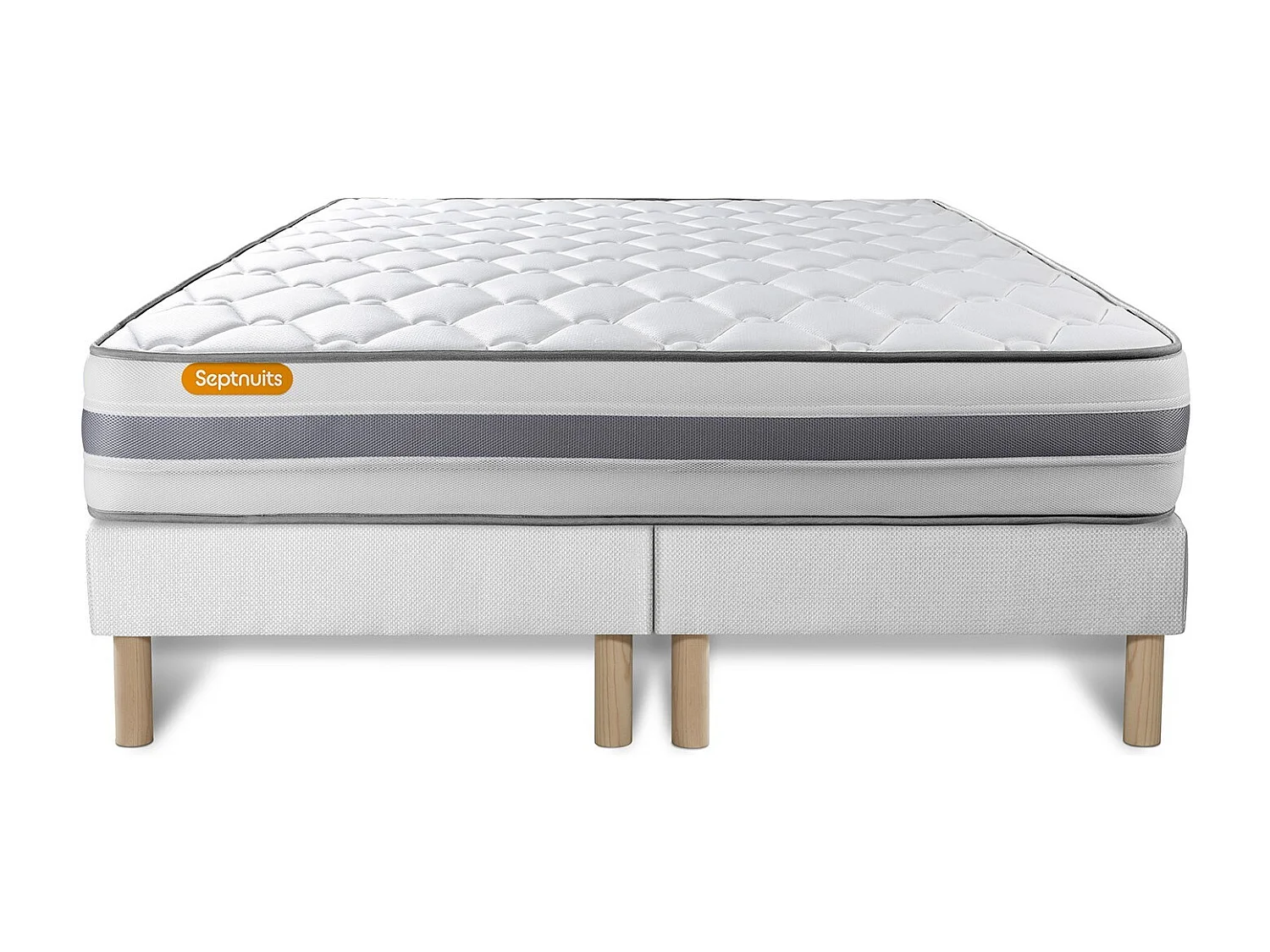 Matelas 160x200 + double sommiers 80x200 Memo Spring Ressorts ensachés 3 zones de confort MAXI épaisseur