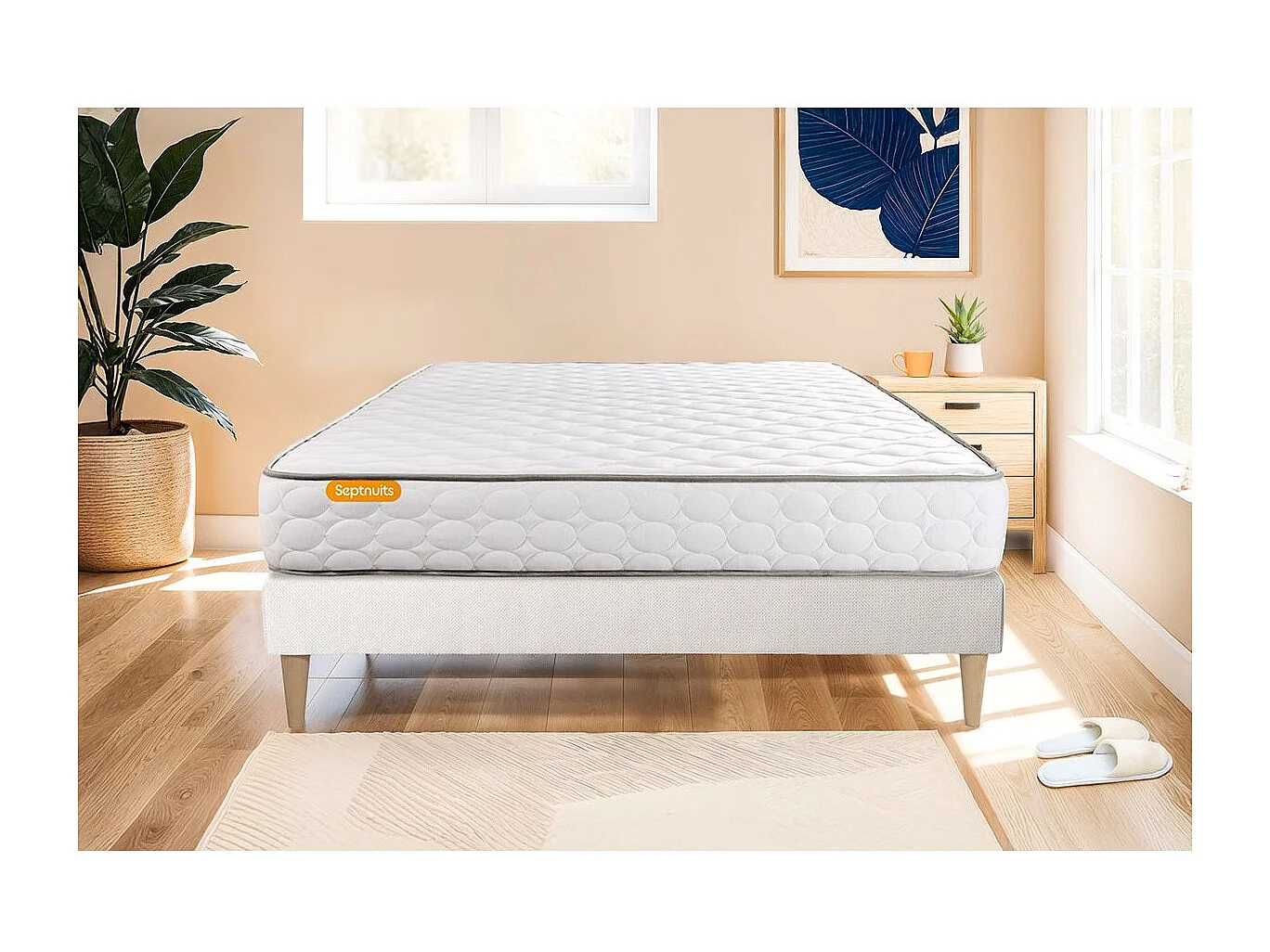 Ensemble matelas Mémoire de forme + sommier 90x190 Memo