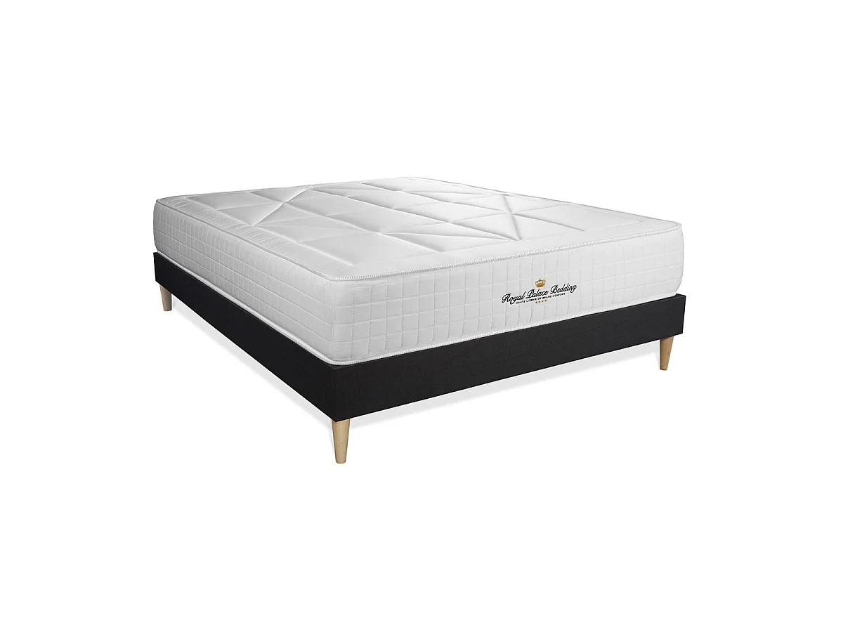 Pack matelas ressorts ensachés + mémoire de forme maxi épaisseur Windsor 140x190cm + 2 oreillers + 1 couette 240x220cm