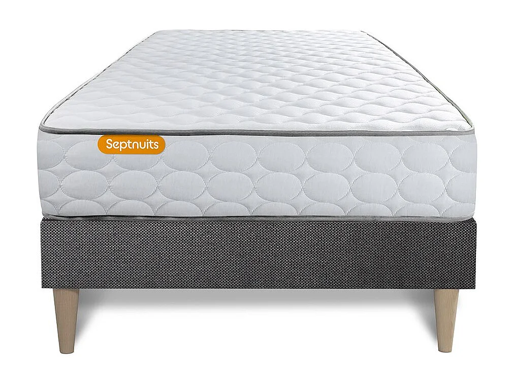 Matelas Mémoire de forme + sommier kit gris 90x190 Memo