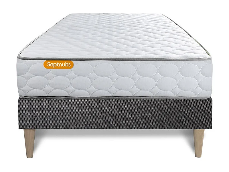Matelas Mémoire de forme + sommier kit gris 90x190 Memo