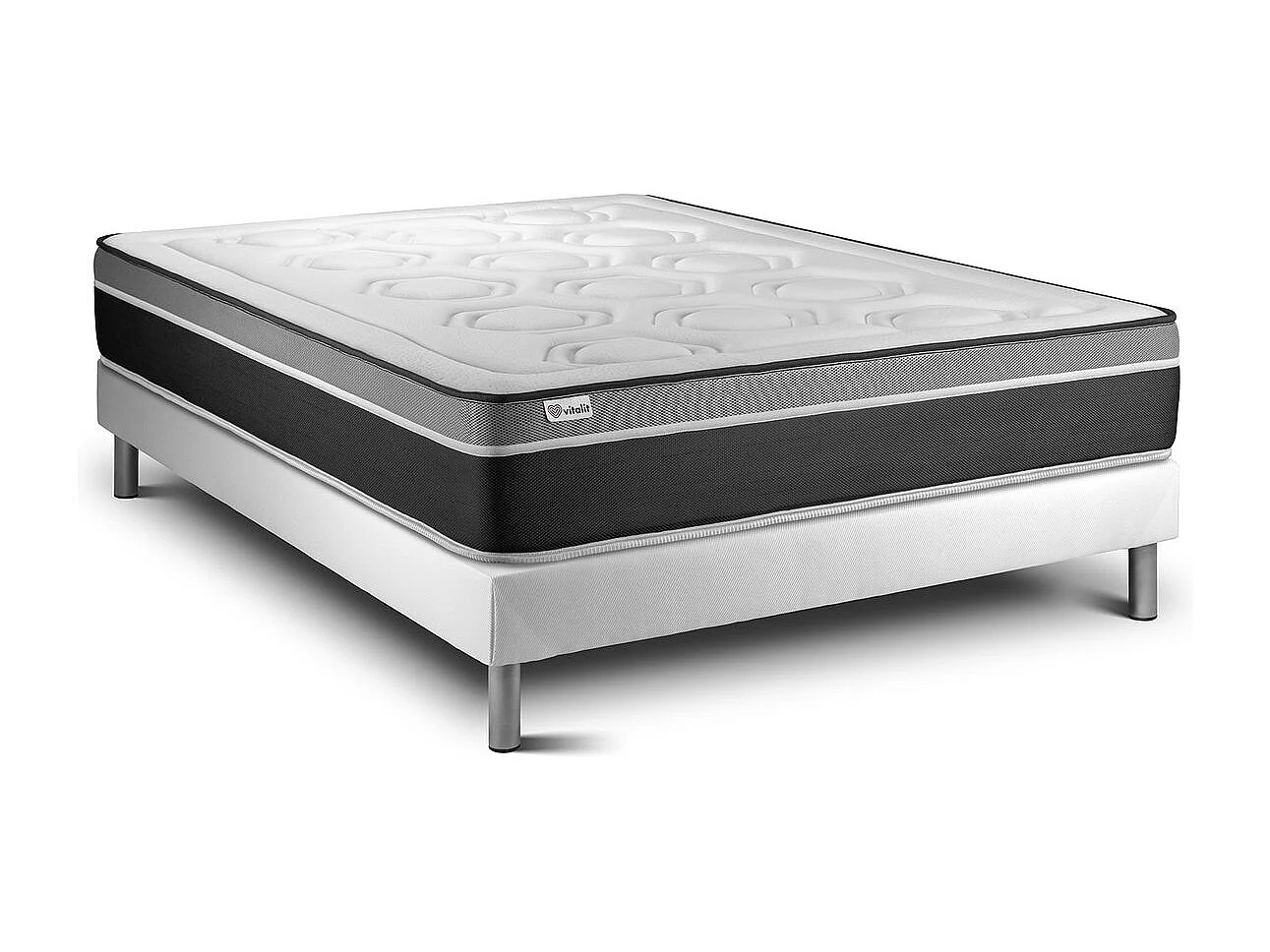 Conjunto VITAL CARE 140 x 190 cm somier Kit blanco