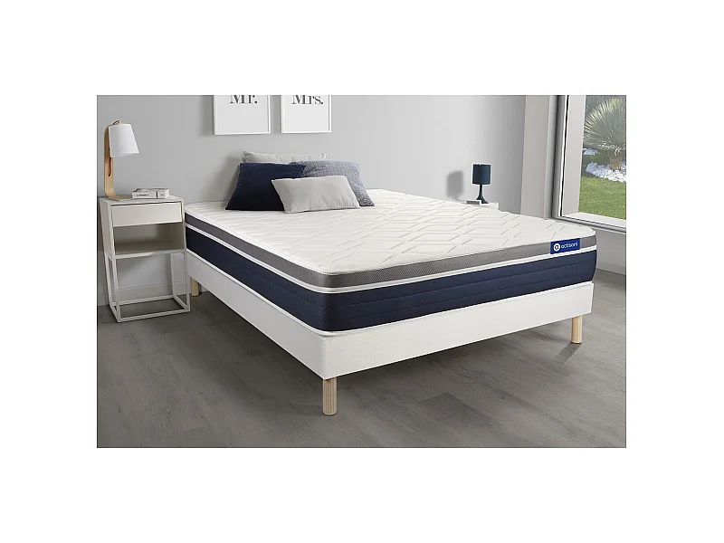 Kit rete e materasso matrimoniale Actilatex confort 180x200cm - Spessore : 26cm - Lattice e memory foam - Moderatamente rigido