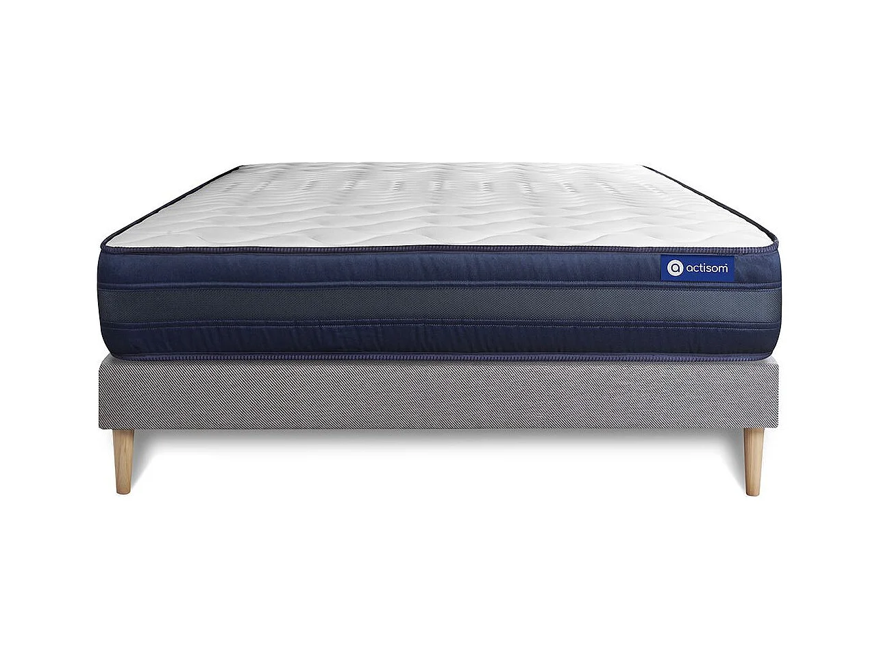 Lattenbodem en Actilatex tech matras 200x200cm , matrasdikte : 24 cm , latex en traagschuim , zeer stevig, 5 comfortzones