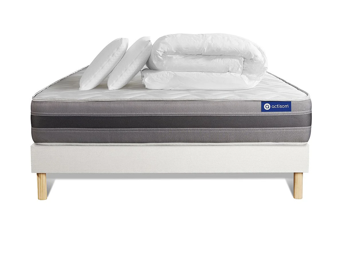Compleet bedpakket - Matras 160x200 cm + Lattenbodem (kit) + 2 kussens + Dekbed - Actilatex Relax